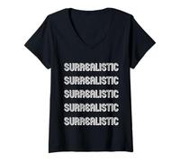 Femme Surréaliste T-Shirt avec Col en V