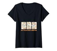 Femme Surveillez activement Votre Professeur Got This Test Day T-Shirt avec Col en V
