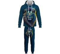 Femme Survêtement Homme 2 pièces Ensemble Roaring Lion Sweats à Capuche imprimés en 3D et Jogging Ensemble Automne Hiver Casual Sportswear