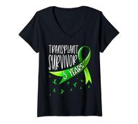 Femme Survivant de transplantation d'organes de 3 ans T-Shirt avec Col en V