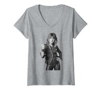 Femme Suzi Quatro Stumblin in Singer par Allan Ballard T-Shirt avec Col en V