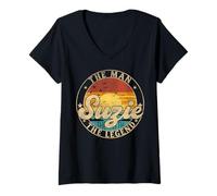 Femme SUZIE The Man The Myth The Legend First Name T-Shirt avec Col en V