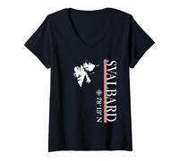 Femme Svalbard - Spitzbergen Norvège Voyage Adventure 78°N Souvenir T-Shirt avec Col en V