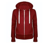 Femme Sweat à Capuche Zippé Sweatshirt Manches Longues Veste Outwear avec Poches Mode Hoodies Casual Couleur Unie Sweatshirt Oversize Manteau Rétro Beau de Grande Taille Pas Cher pour Sport