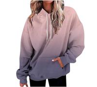 Femme Sweat-Shirt à Capuche avec Cordon de serrage Hoodie Femme Manches Longues Dégradé de Couleur Veste Sport Femme Fitness Outdoor Casual Sweat Décontracté Blousons Automne Hiver Grande Taille