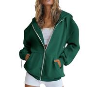 Femme Sweat-Shirt à Capuche avec Fermeture Eclair Hoodie Sweat Zippe Manches Longues Temps Libre Sport Fitness Outdoor Basic Casual Couleur Unie Veste Cardigan Zippée