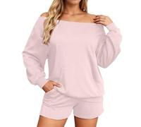 Femme Sweatshirt Fashion, Pull à épaules dénudées Tendance, Manches Longues, col Rond Doux et décontracté, idéal au Quotidien et pour Les Sorties. Blouse Confortable Parfaite pour se détendre.