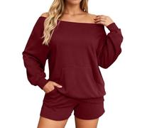 Femme Sweatshirt Fashion, Pull à épaules dénudées Tendance, Manches Longues, col Rond Doux et décontracté, idéal au Quotidien et pour Les Sorties. Blouse Confortable Parfaite pour se détendre.
