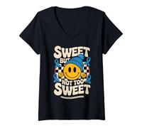 Femme Sweet But Not Too Sweet Blue Ribbon Diabetes Awareness Kids T-Shirt avec Col en V