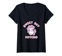 Femme Sweet But Psycho pour Un Fan de Licorne Fou T-Shirt avec Col en V