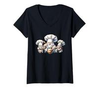 Femme Sweet Dessert Garden Gnomes for Baking Mom and Pastry Chef T-Shirt avec Col en V