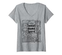 Femme Sweet Home Spirit - Alabama Pride T-Shirt avec Col en V