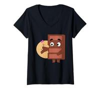 Femme Sweet Kisses Choco And Pancake Valentines Le Meilleur Couple Aime T-Shirt avec Col en V
