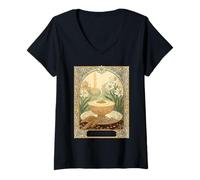 Femme Sweet Traditions Le Symbolisme de Samanu T-Shirt avec Col en V