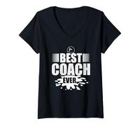 Femme Swim Team Best Coach Ever Swimmer Coach T-Shirt avec Col en V