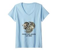 Femme Symbol of Strength and Courage Tee T-Shirt avec Col en V