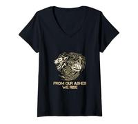 Femme Symbol of Strength and Courage Tee T-Shirt avec Col en V