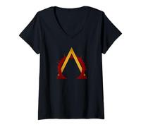 Femme Symbole chrétien pour Jésus-Christ Alpha et Omega T-Shirt avec Col en V