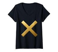 Femme Symbole croisé de St Andrew T-Shirt avec Col en V