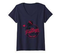 Femme Symbole d'amour Romantique Sentiments pour Vous T-Shirt avec Col en V