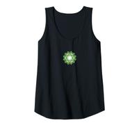 Femme Symbole de Chakra en Forme de cœur | Motif géométrique Mandala Vert Débardeur