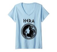 Femme Symbole de la déesse grecque antique Héra T-Shirt avec Col en V