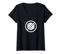 Femme Symbole de Protestation Anti-Immigration No Ice T-Shirt avec Col en V