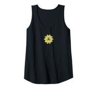 Femme Symbole du Chakra du Plexus Solaire | Motif Mandala géométrique Jaune Débardeur