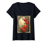 Femme Symbolisme du Solstice d'hiver des Grenades Yalda T-Shirt avec Col en V