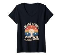 Femme Synchronicité Les étoiles sont alignées Lorsque Vous êtes aligné Astronomie T-Shirt avec Col en V