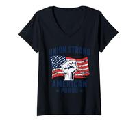 Femme Syndicat syndical Fort T-Shirt avec Col en V