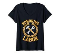 Femme Syndicat syndical Fort T-Shirt avec Col en V