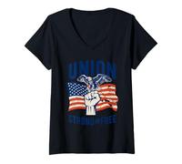 Femme Syndicat syndical Fort T-Shirt avec Col en V