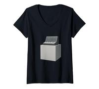 Femme Synth Sculpture Minimal Graphique 3D T-Shirt avec Col en V
