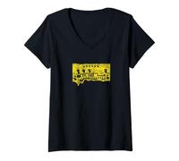 Femme Synthétiseur de Basse analogique Vintage T-Shirt avec Col en V