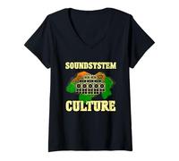 Femme Système Audio Culture T-Shirt avec Col en V
