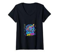 Femme Système de Croissance de la Richesse Conception de Concept de Finance numérique T-Shirt avec Col en V