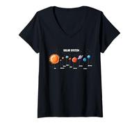 Femme Système Solaire Astronautes Space Jeux vidéo drôle Sarcastique T-Shirt avec Col en V
