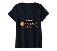 Femme Système Solaire Astronautes Space Jeux vidéo drôle Sarcastique T-Shirt avec Col en V