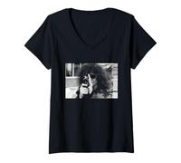 Femme T Rex Marc Bolan Rock Band avec Appareil Photo 1972 T-Shirt avec Col en V