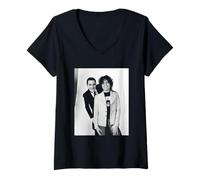 Femme T Rex The Damned Marc Bolan avec Dave Danian Tour Photo 1977 T-Shirt avec Col en V