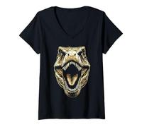 Femme T-Rex Tyrannosaurus Rex Dinosaure J'aime Les Dinos Dino T-Shirt avec Col en V