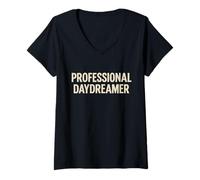 Femme T-Shirt Amusant et créatif Professionnel Daydreamer T-Shirt avec Col en V