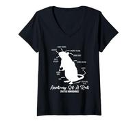 Femme T-shirt Anatomy of Rat pour tous les amateurs de rats et propriétaires de rats d'animaux de compagnie T-Shirt avec Col en V