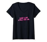 Femme T-Shirt avec Inscription « You Can Call me al Cute » des années 80 T-Shirt avec Col en V
