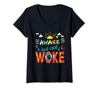 Femme T-shirt Awake Not Woke T-Shirt avec Col en V