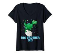 Femme T-Shirt Big Brother pour Tout-Petits promouvés au Meilleur Grand frère T-Shirt avec Col en V