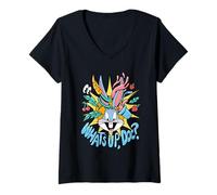 Femme T-Shirt Bugs Bunny What's Up Doc T-Shirt avec Col en V