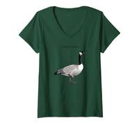 Femme T-Shirt Canada Goose pour Amoureux des Oiseaux migrateurs T-Shirt avec Col en V