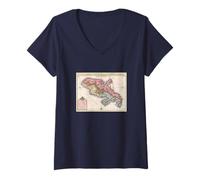 Femme T-shirt carte de l'île de la Martinique T-Shirt avec Col en V